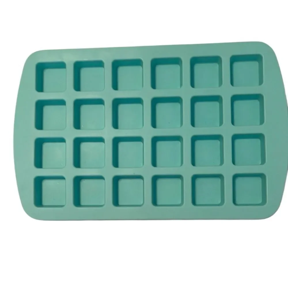 Teal silicone square mold for baking and crafting used once like new